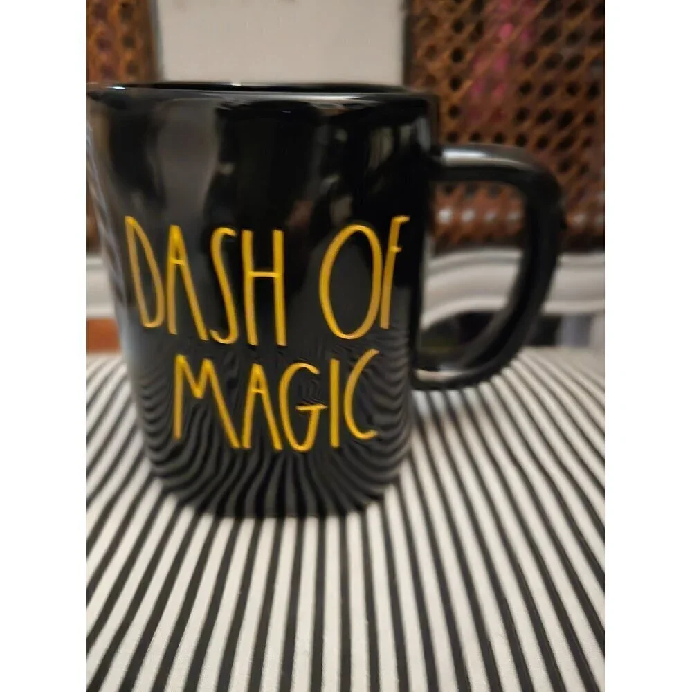 NWT Rae Dunn Halloween Dash of Magic Coffee Mug Black Orange